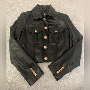 7 for all mankind faux leather jacket small